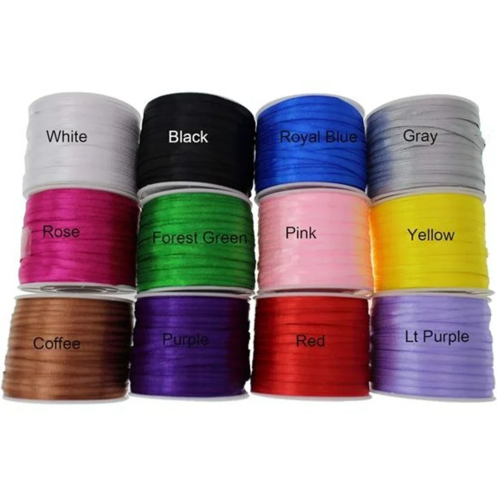 12 Roll Satin Ribbon Set 1 8 Inch Wide 1200 Yards Colorful Ribbon for Gift Wrapp